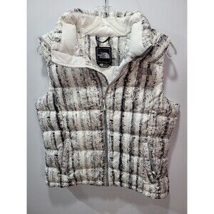The North Face 700 Goose Down Nuptse Vest Womens Medium Birch Pattern EUC